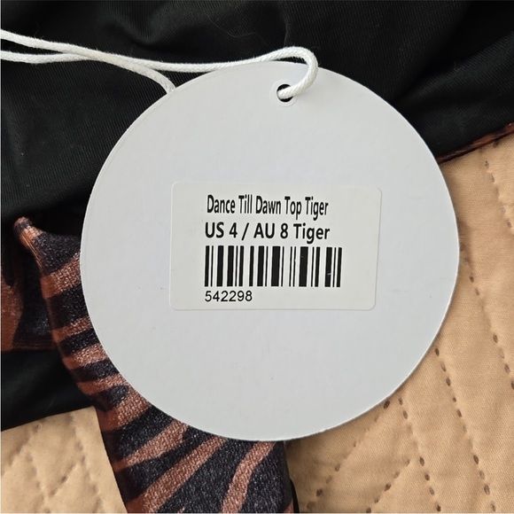 NWT princess polly brown animal print dance till dawn crop bandeau tie top 4 - Picture 6 of 8